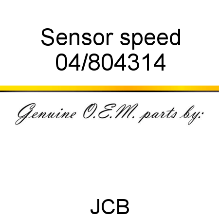 Sensor, speed 04/804314