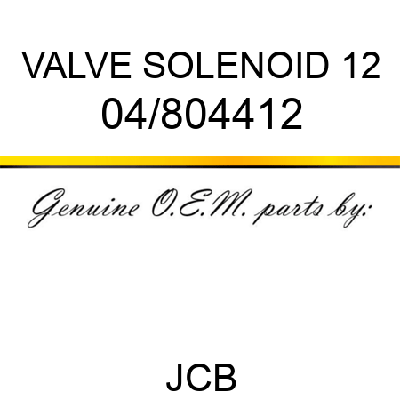 VALVE SOLENOID 12 04/804412