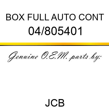 BOX FULL AUTO CONT 04/805401