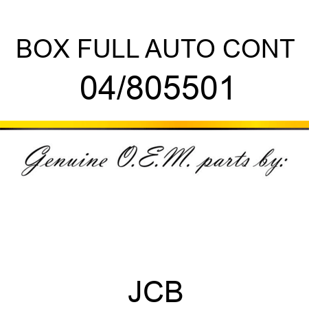 BOX FULL AUTO CONT 04/805501