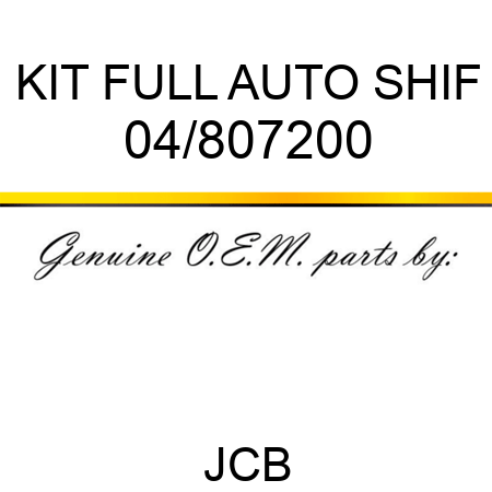 KIT FULL AUTO SHIF 04/807200