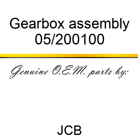 Gearbox assembly 05/200100