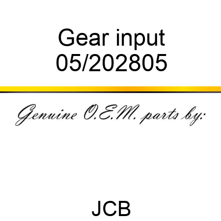 Gear input 05/202805