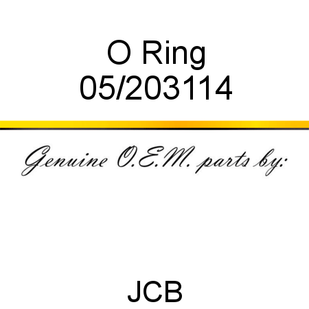 O Ring 05/203114