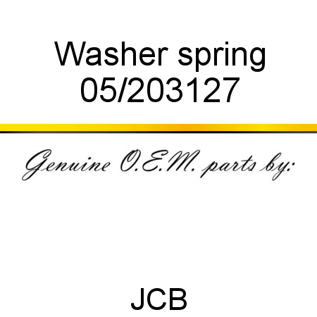 Washer, spring 05/203127
