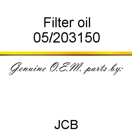 Filter, oil 05/203150
