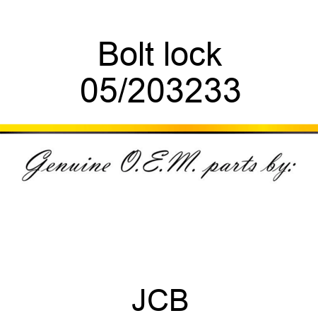 Bolt lock 05/203233