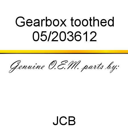 Gearbox, toothed 05/203612