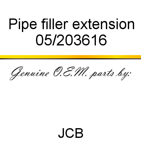 Pipe, filler extension 05/203616