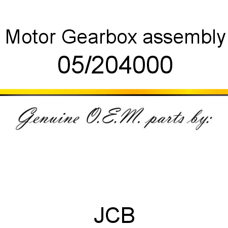 Motor, Gearbox assembly 05/204000