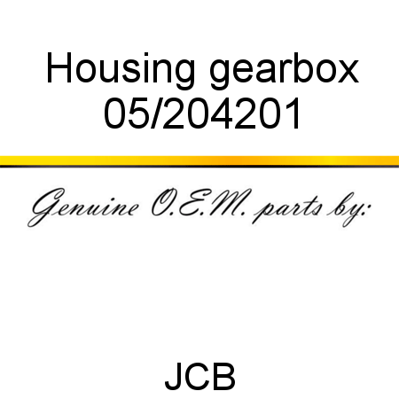 Housing, gearbox 05/204201