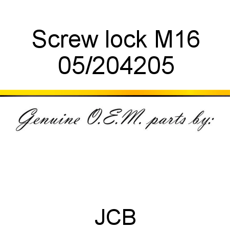 Screw, lock M16 05/204205