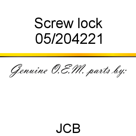 Screw, lock 05/204221