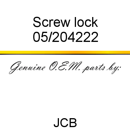 Screw, lock 05/204222