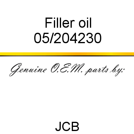 Filler, oil 05/204230