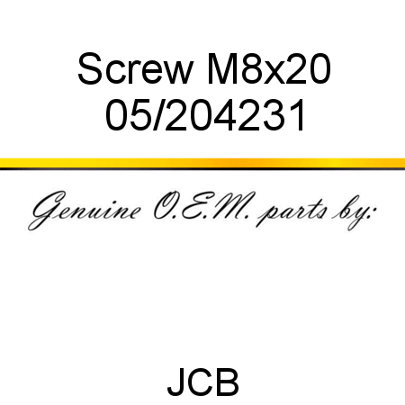 Screw, M8x20 05/204231