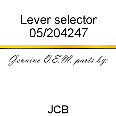 Lever, selector 05/204247
