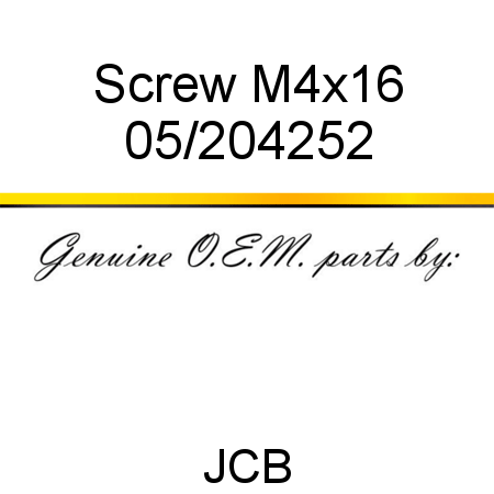Screw, M4x16 05/204252