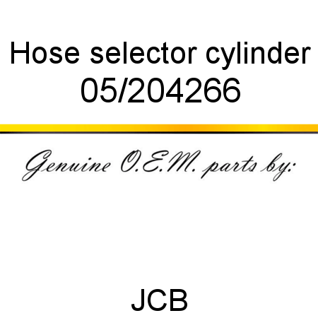 Hose, selector cylinder 05/204266