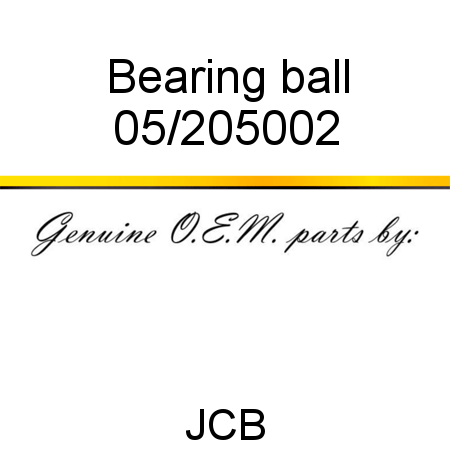 Bearing, ball 05/205002