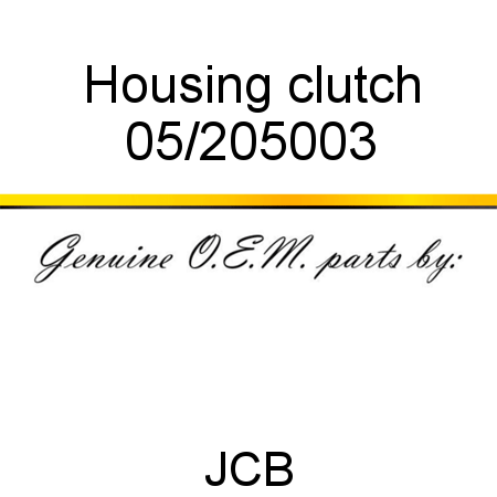 Housing, clutch 05/205003