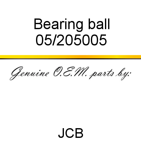 Bearing, ball 05/205005