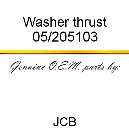 Washer, thrust 05/205103