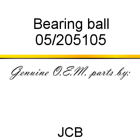 Bearing, ball 05/205105