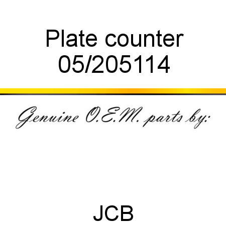 Plate, counter 05/205114