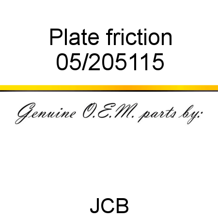Plate, friction 05/205115