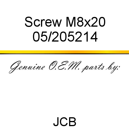 Screw, M8x20 05/205214