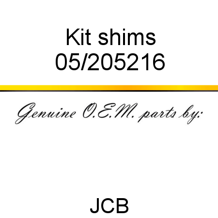 Kit, shims 05/205216