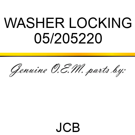 WASHER, LOCKING 05/205220