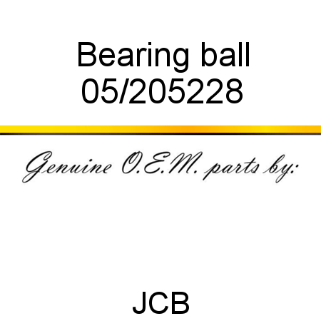 Bearing, ball 05/205228