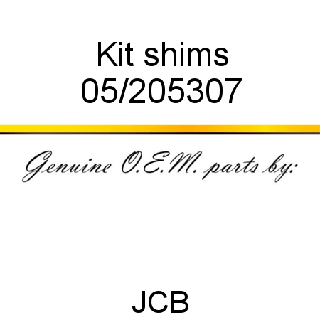 Kit, shims 05/205307