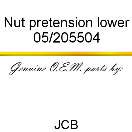 Nut, pretension lower 05/205504