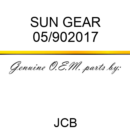 SUN GEAR 05/902017