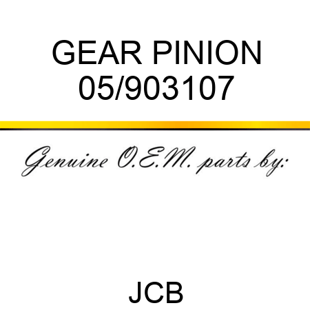 GEAR PINION 05/903107
