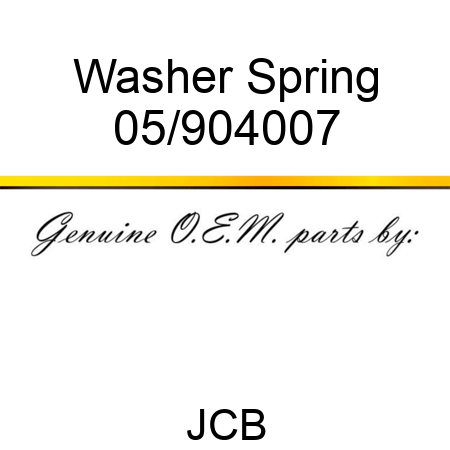 Washer Spring 05/904007
