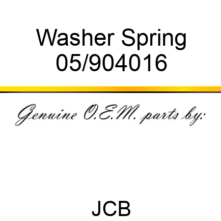 Washer Spring 05/904016