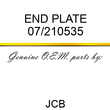 END PLATE 07/210535