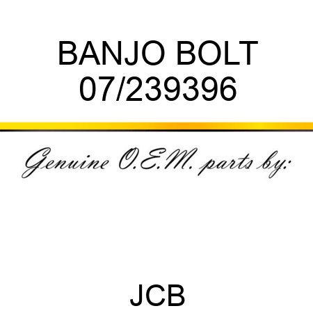 BANJO BOLT 07/239396