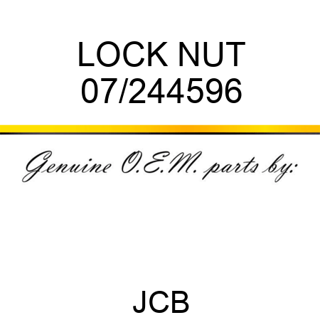 LOCK NUT 07/244596