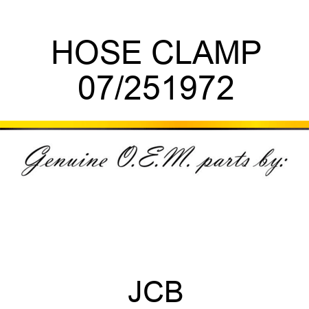 HOSE CLAMP 07/251972