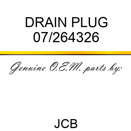 DRAIN PLUG 07/264326