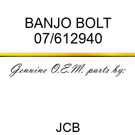 BANJO BOLT 07/612940