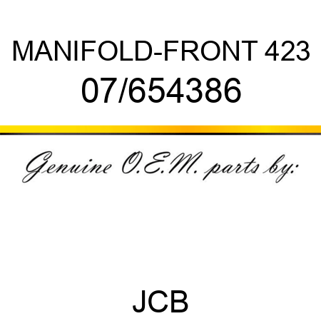 MANIFOLD-FRONT 423 07/654386