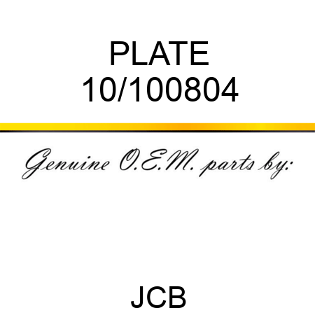 PLATE 10/100804