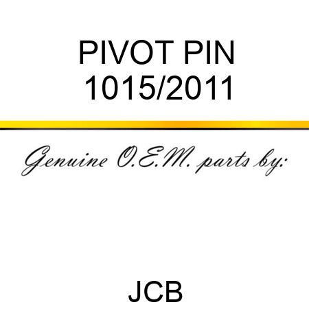 PIVOT PIN 1015/2011