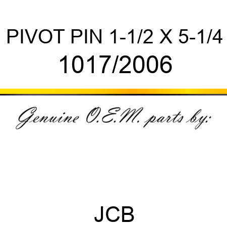 PIVOT PIN 1-1/2 X 5-1/4 1017/2006